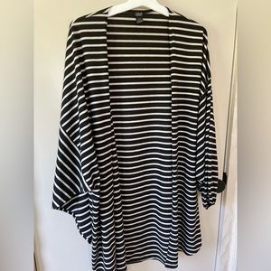 Anthropologie black and white stripped cardigan.